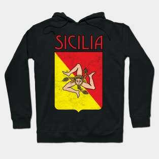 Sicilia - - Old School Faded Style Design Hoodie